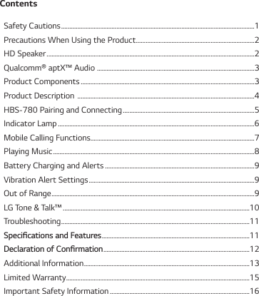Lg Electronics Mobilecomm Usa Ghbs780 Lg Stereo Headset User Manual 11 Hbs 780