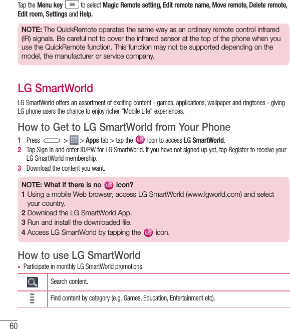 Page 63 of LG Electronics USA D400HN Cellular/PCS GSM/EDGE/WCDMA Phone with WLAN, Bluetooth, and RFID User Manual LG D400hn EN UG FCC  140129 indd