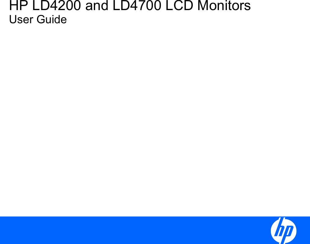 HP LD4200 and LD4700 LCD MonitorsUser Guide