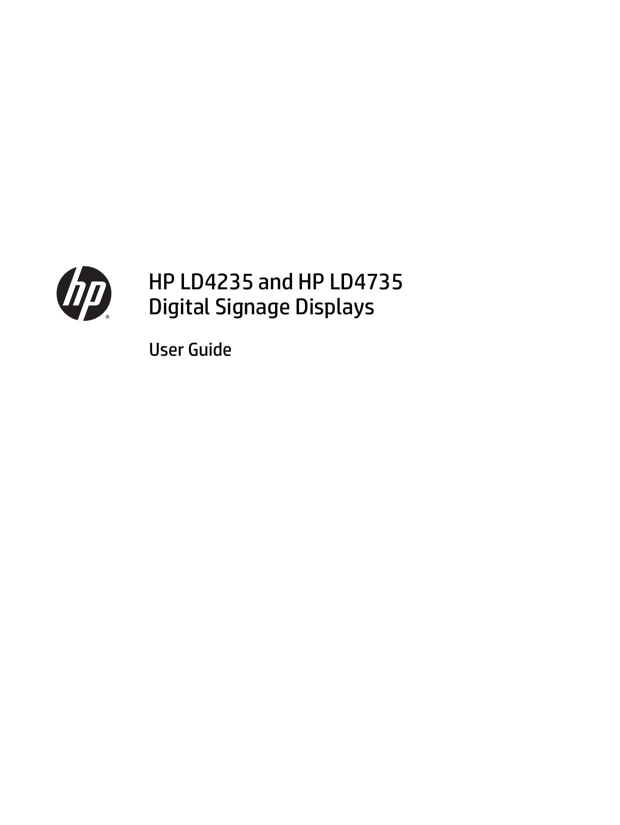 HP LD4235 and HP LD4735Digital Signage DisplaysUser Guide