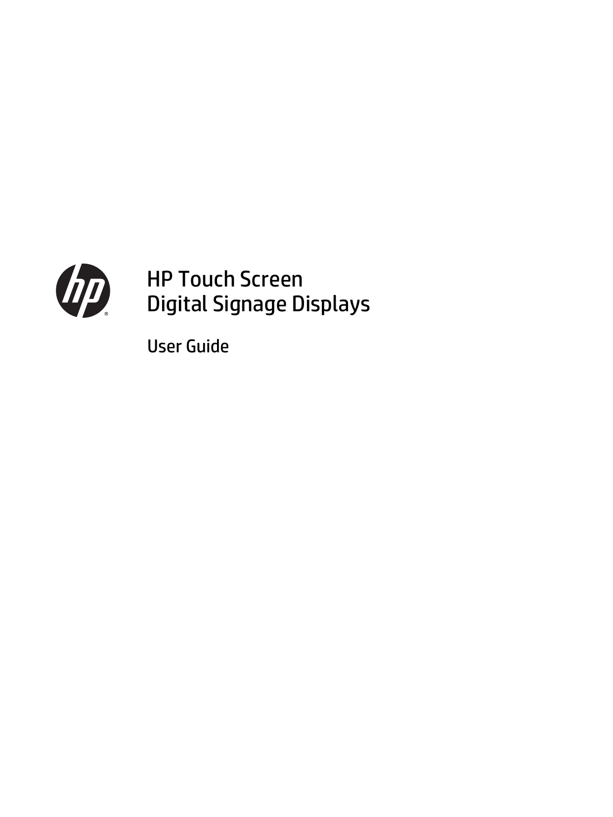 HP Touch ScreenDigital Signage DisplaysUser Guide