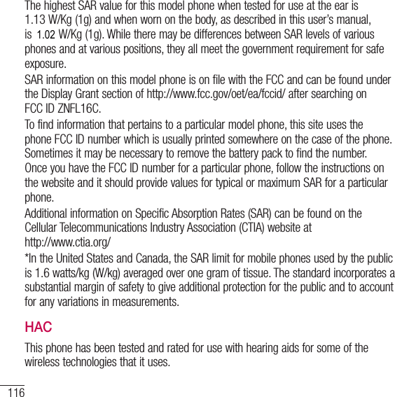 Page 117 of LG Electronics USA L16C Cellular/PCS CDMA Phone with WLAN and Bluetooth User Manual