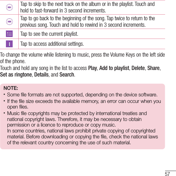 Page 58 of LG Electronics USA L16C Cellular/PCS CDMA Phone with WLAN and Bluetooth User Manual