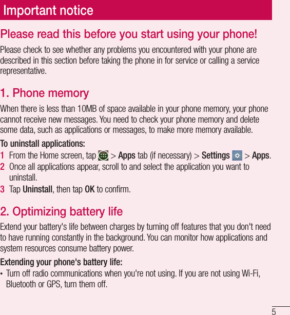 Page 6 of LG Electronics USA L16C Cellular/PCS CDMA Phone with WLAN and Bluetooth User Manual