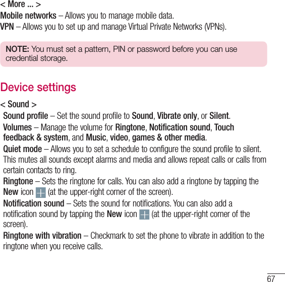 Page 68 of LG Electronics USA L16C Cellular/PCS CDMA Phone with WLAN and Bluetooth User Manual