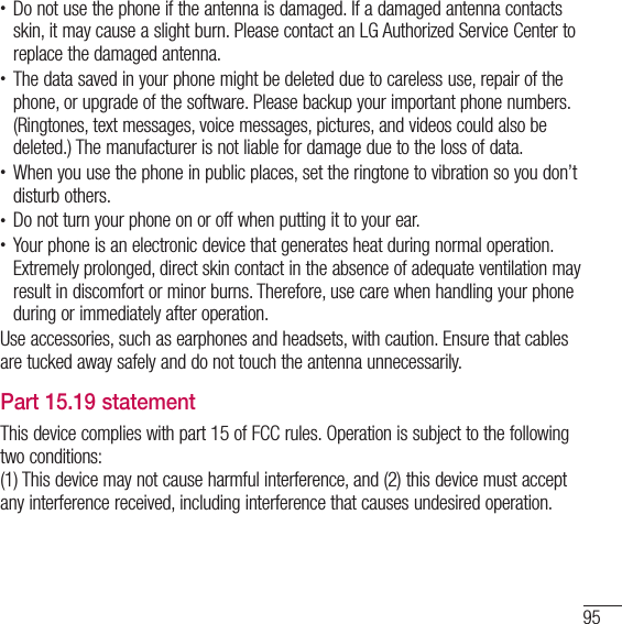 Page 96 of LG Electronics USA L16C Cellular/PCS CDMA Phone with WLAN and Bluetooth User Manual