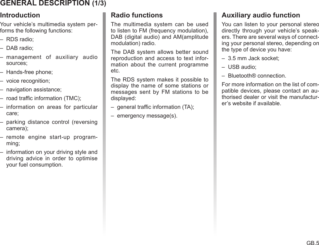 Page 5 of LG Electronics USA LAN5800WR1 RADIO - CAR User Manual 