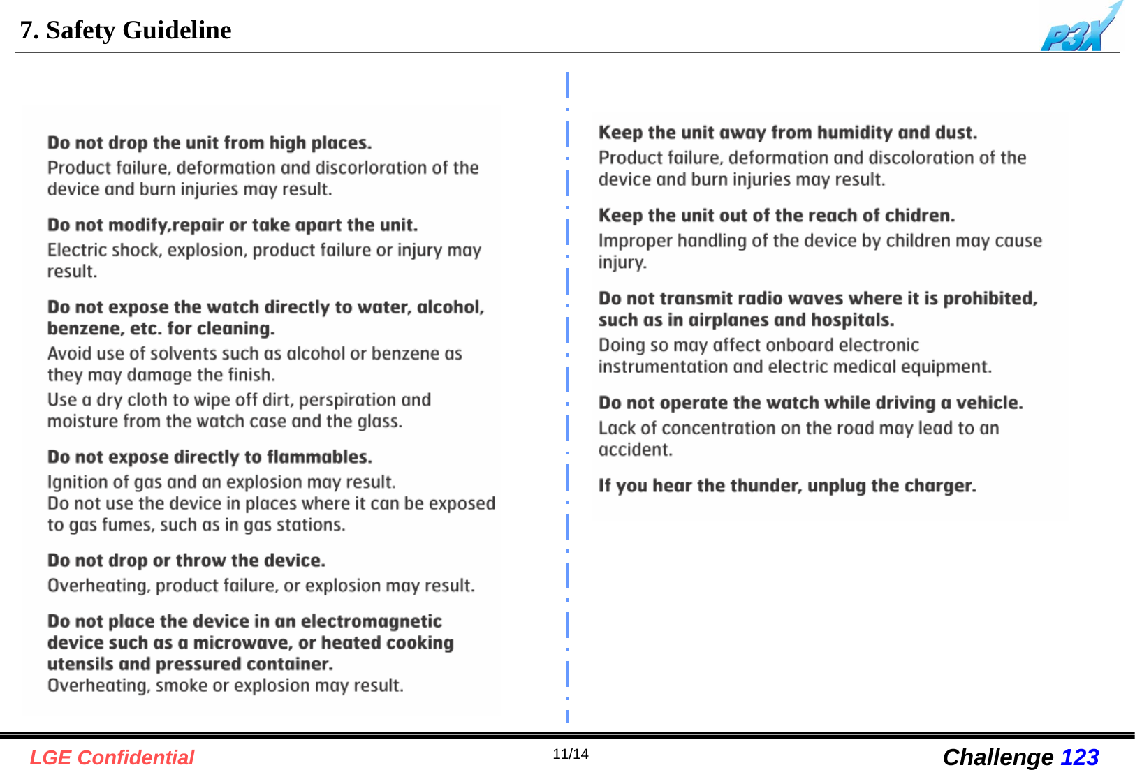 11/14LGE Confidential Challenge 1237. Safety Guideline