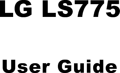  LG LS775 User Guide                   