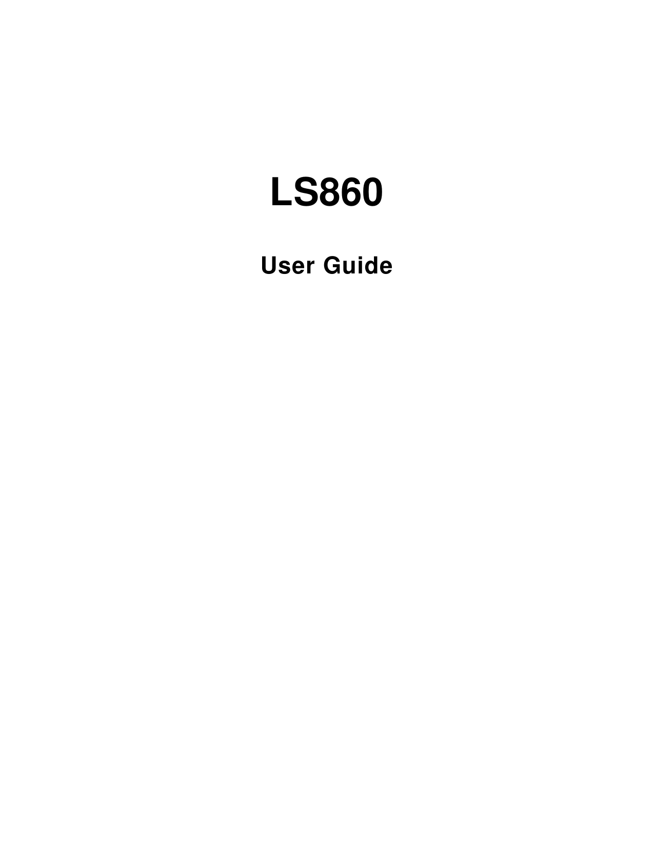      LS860 User Guide         