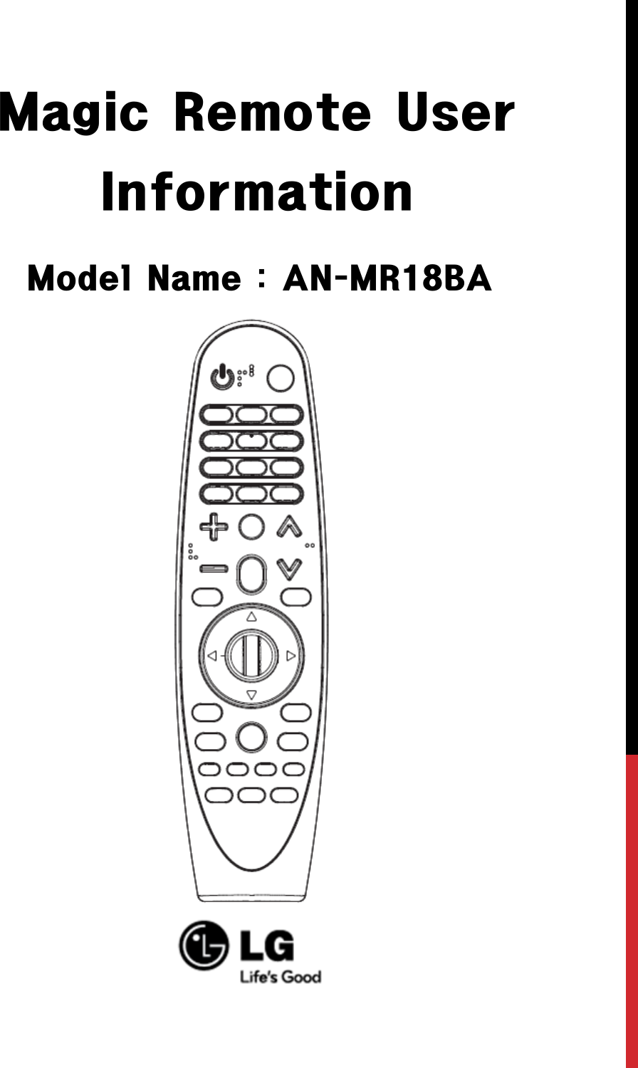 Magic Remote User InformationModel Name : AN-MR18BA