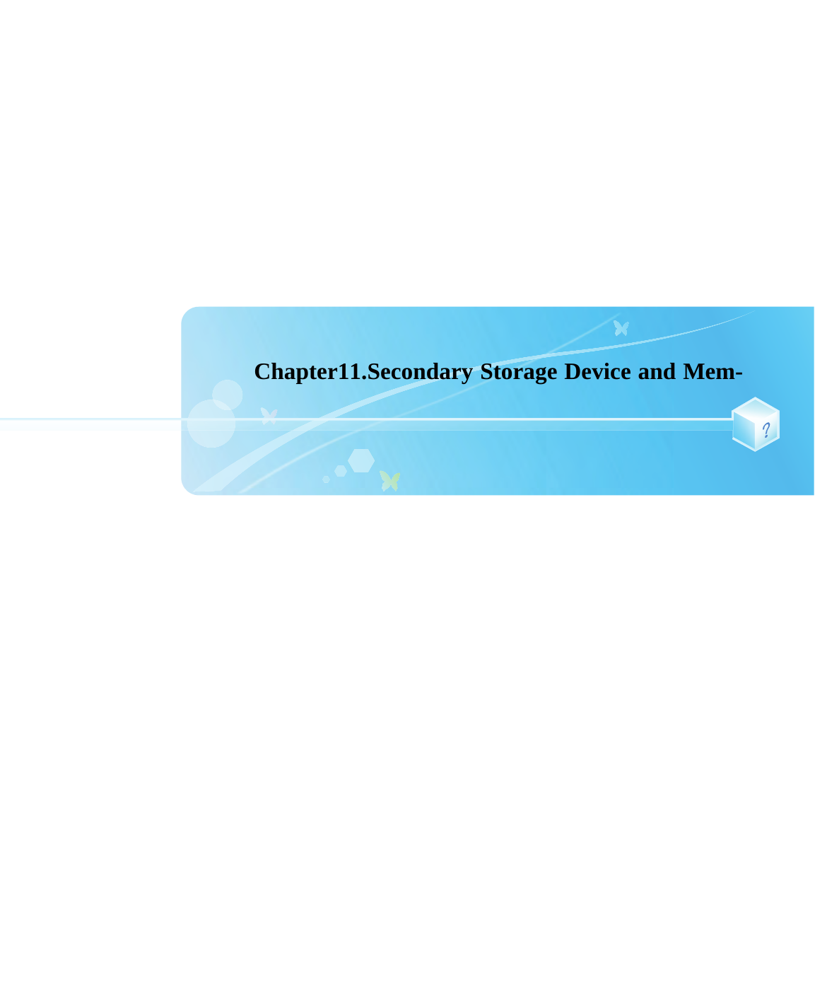Chapter11.Secondary Storage Device and Mem-