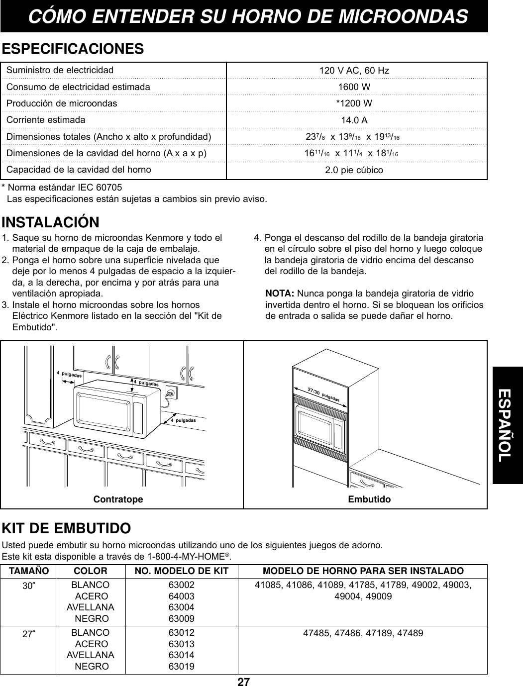 Page 27 of LG Electronics USA S205ZM Microwave Oven User Manual