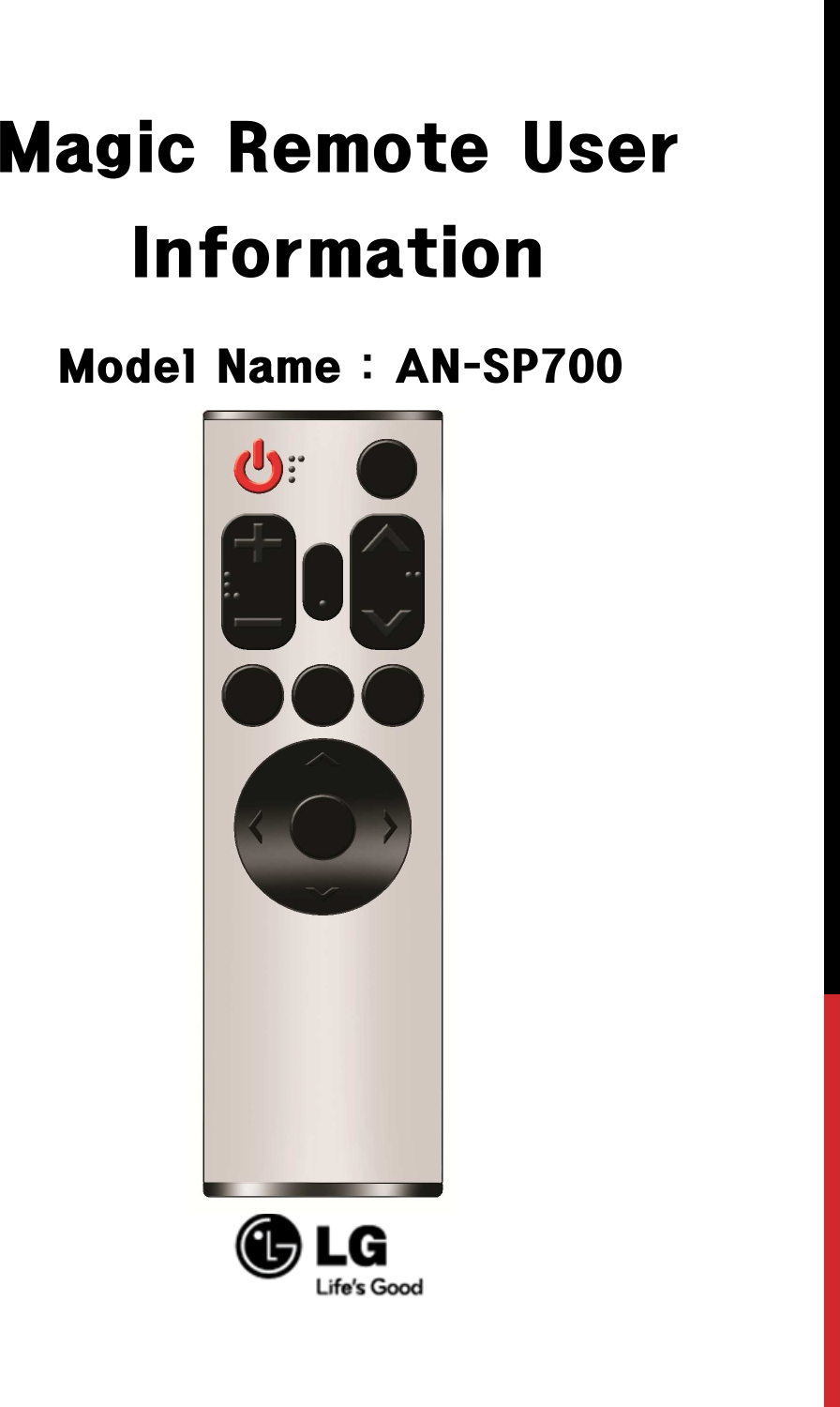 Magic Remote User InformationModel Name : AN-SP700