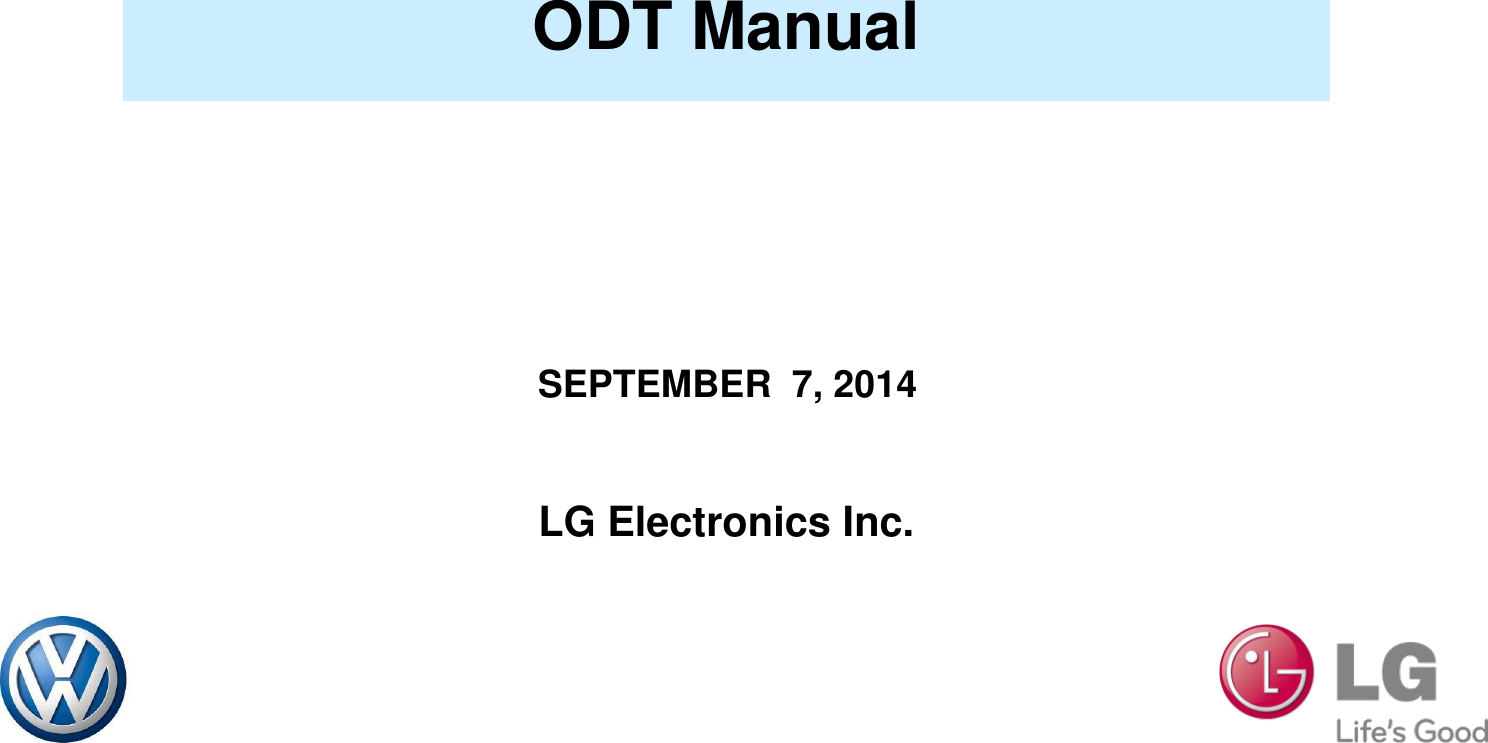 SEPTEMBER  7, 2014ODT ManualLG Electronics Inc.