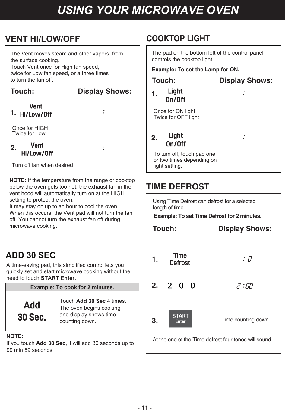 Page 11 of LG Electronics USA V174NAA Microwave oven User Manual users manual