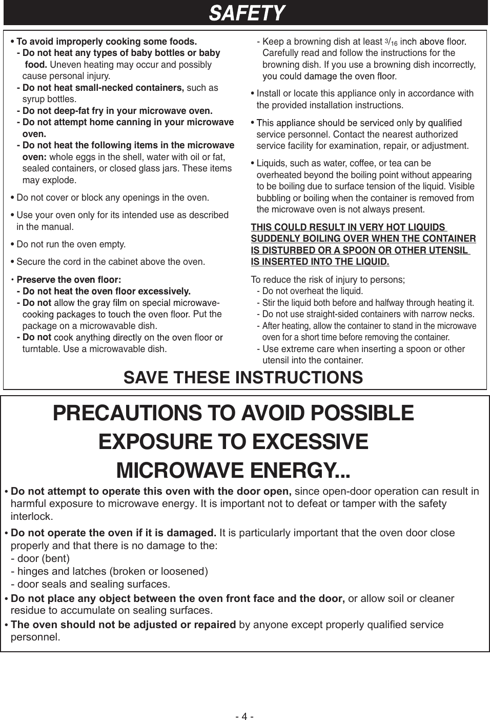 Page 4 of LG Electronics USA V174NAA Microwave oven User Manual users manual