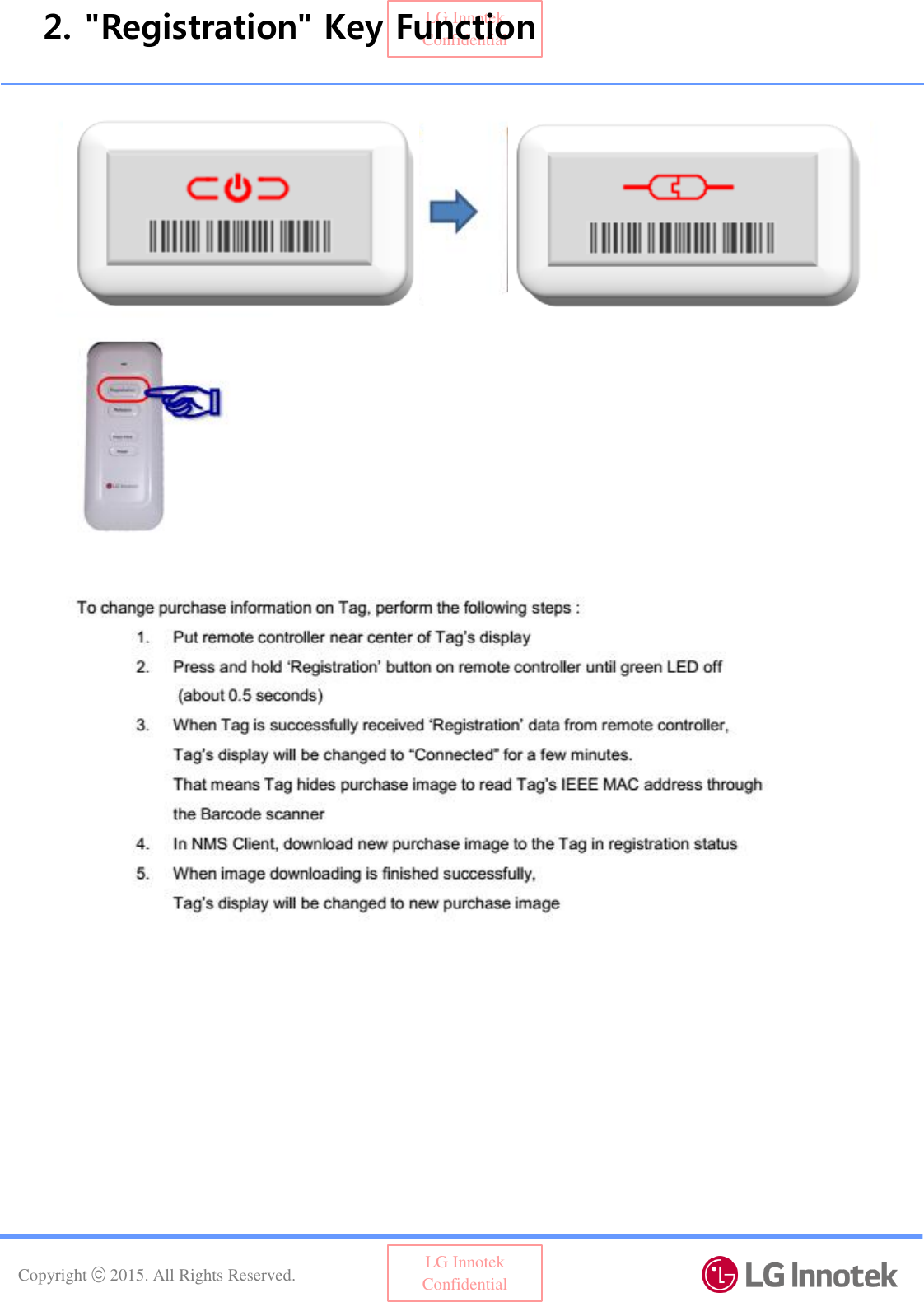 Copyright ⓒ 2015. All Rights Reserved. LG Innotek Confidential LG Innotek Confidential 2. &quot;Registration&quot; Key Function 