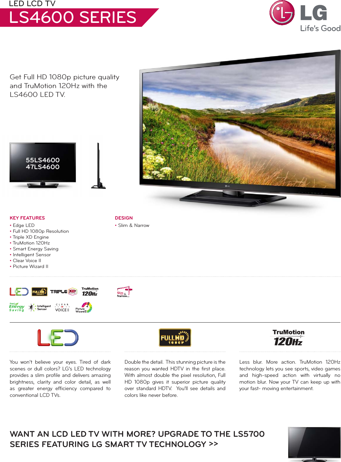 Page 1 of 2 - LG 55LS4600 User Manual Specification TV LCD LS4600 Spec