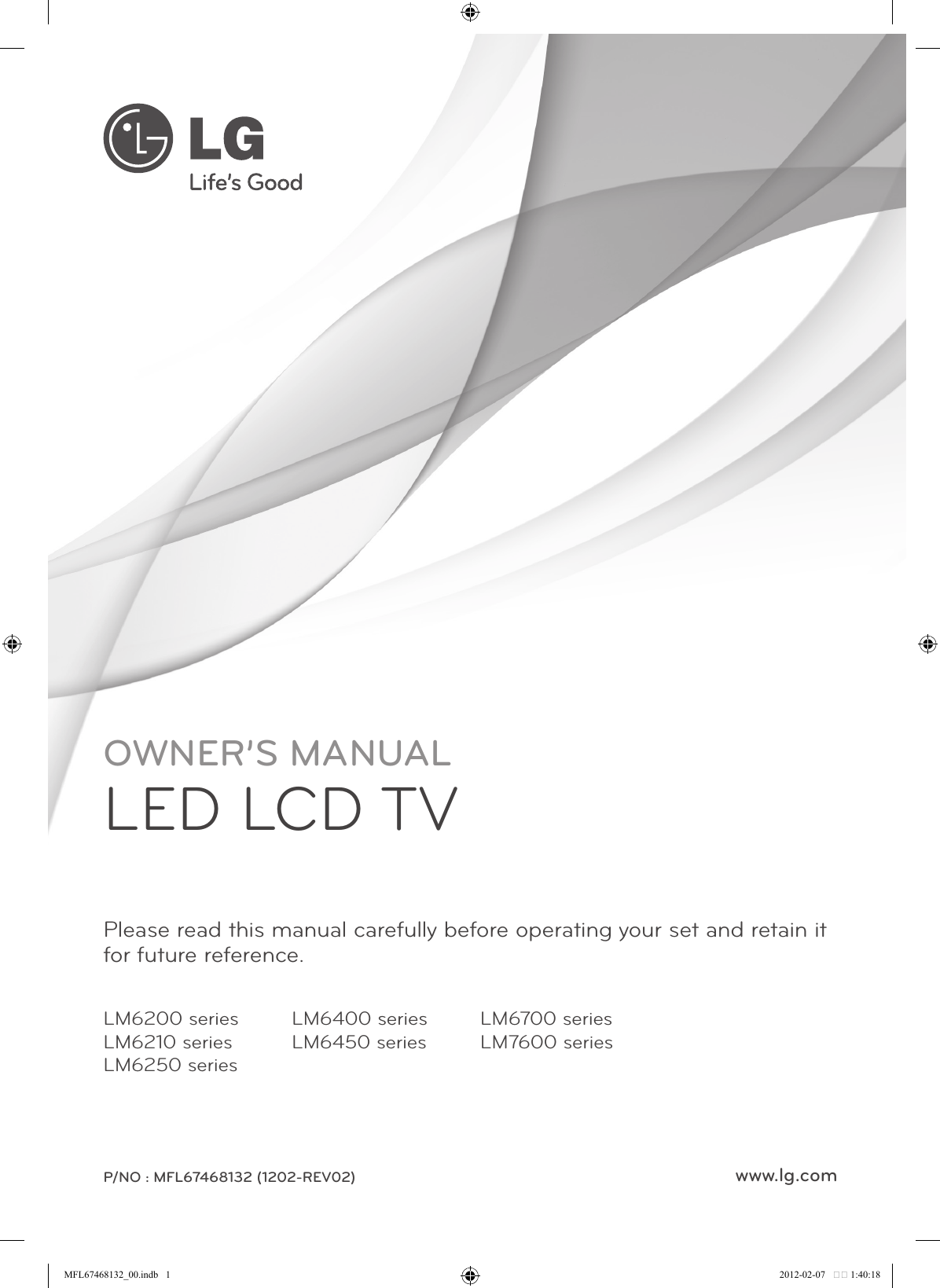 LG 60LM7200 User Manual Owner