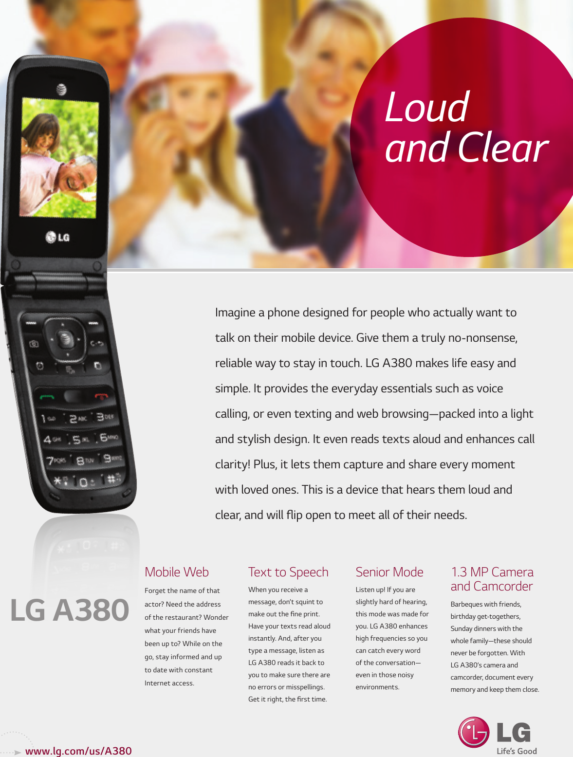 Page 1 of 2 - LG A380 User Manual Data Sheet Datasheet