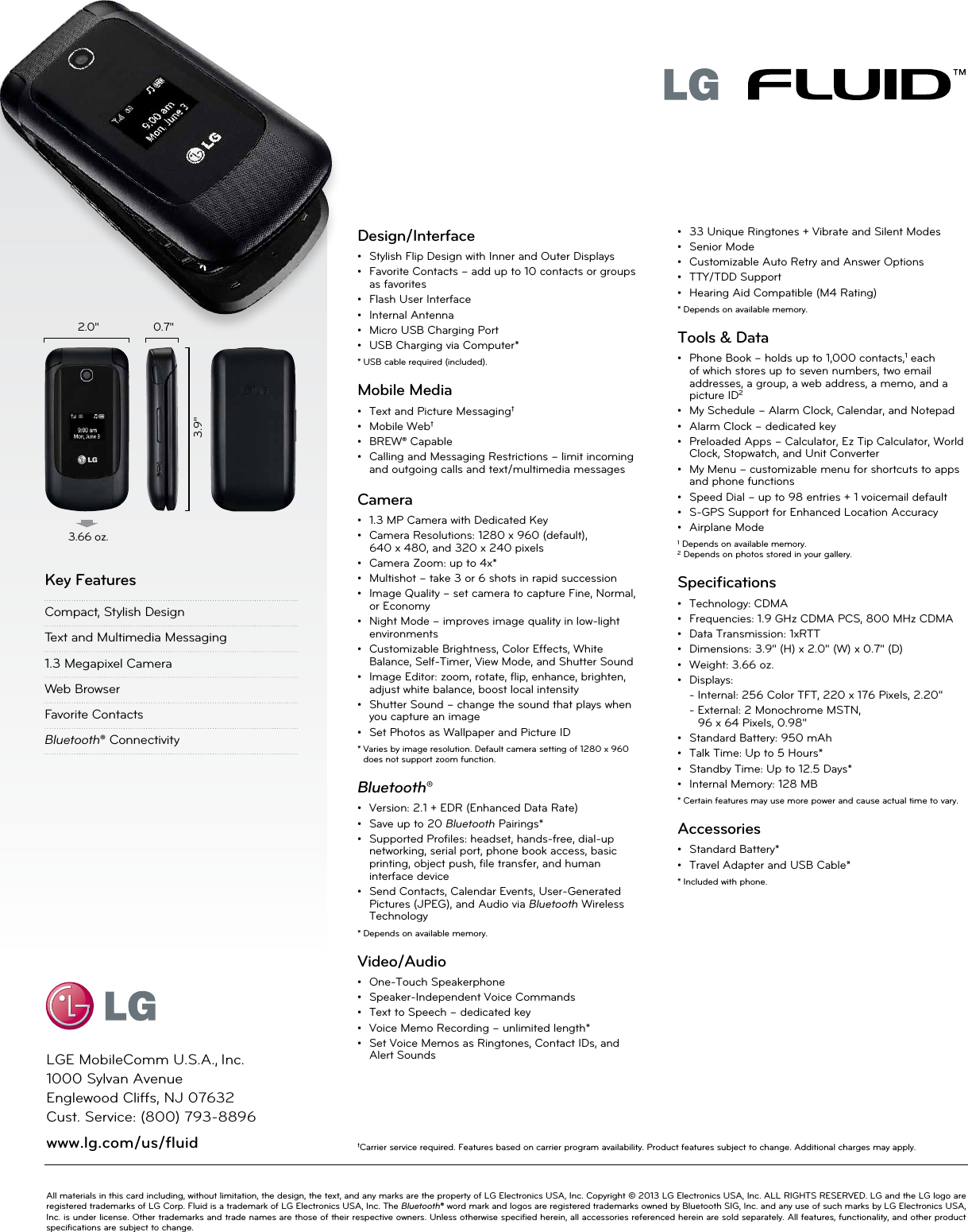 Page 2 of 2 - LG AN160 User Manual Data Sheet E Datasheet Fluid