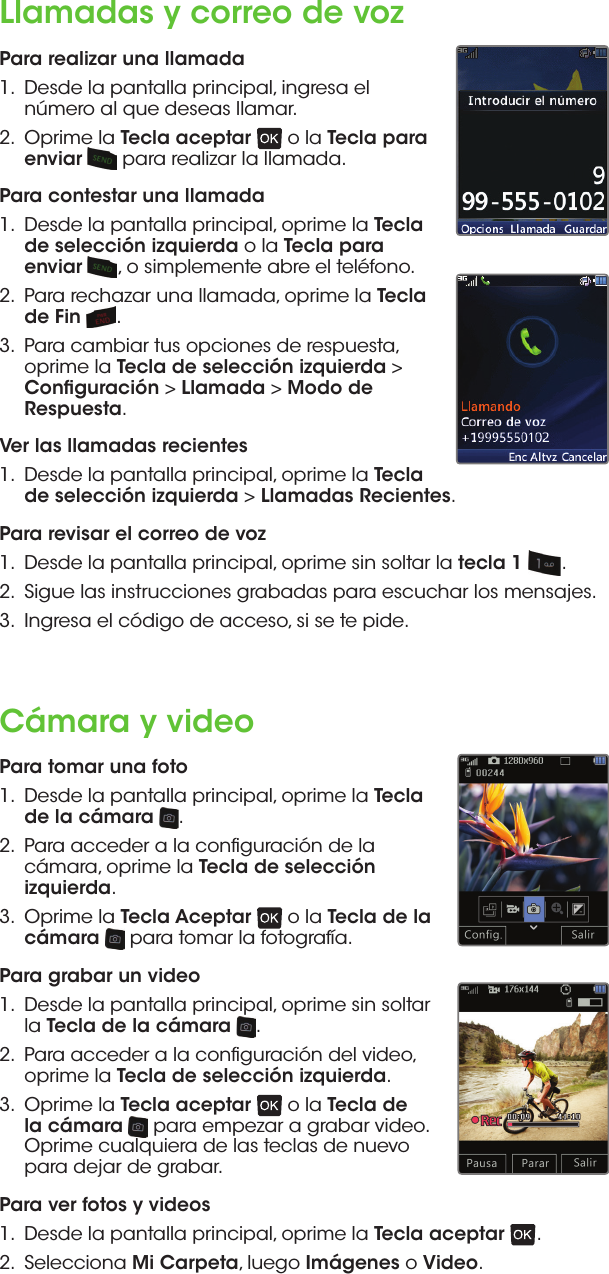 Page 5 of 11 - LG B460 User Manual Quick Start Guide TRUE (Spanish)