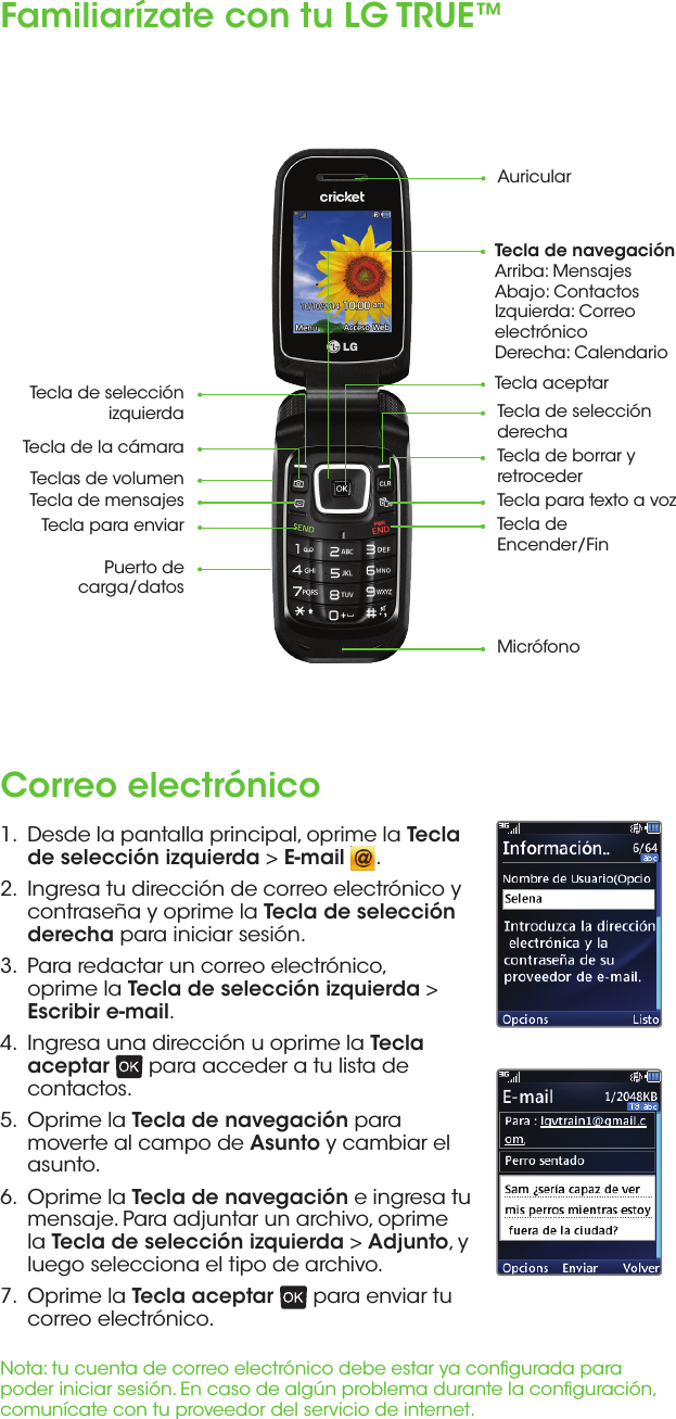 Page 7 of 11 - LG B460 User Manual Quick Start Guide TRUE (Spanish)