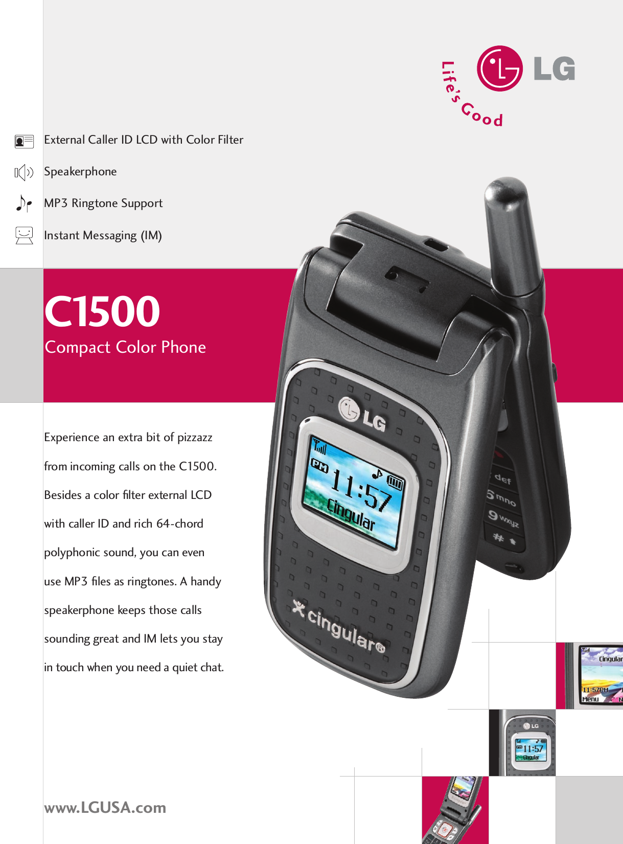Page 1 of 2 - LG C1500 User Manual Data Sheet Datasheet