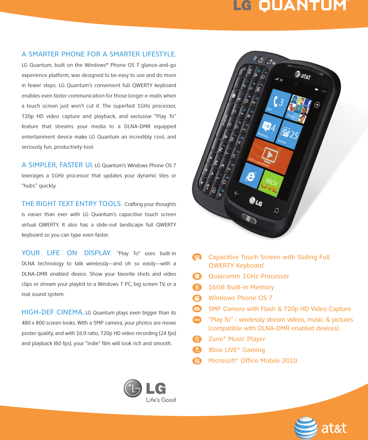 Page 1 of 2 - LG C900 User Manual Data Sheet Quantum Datasheet