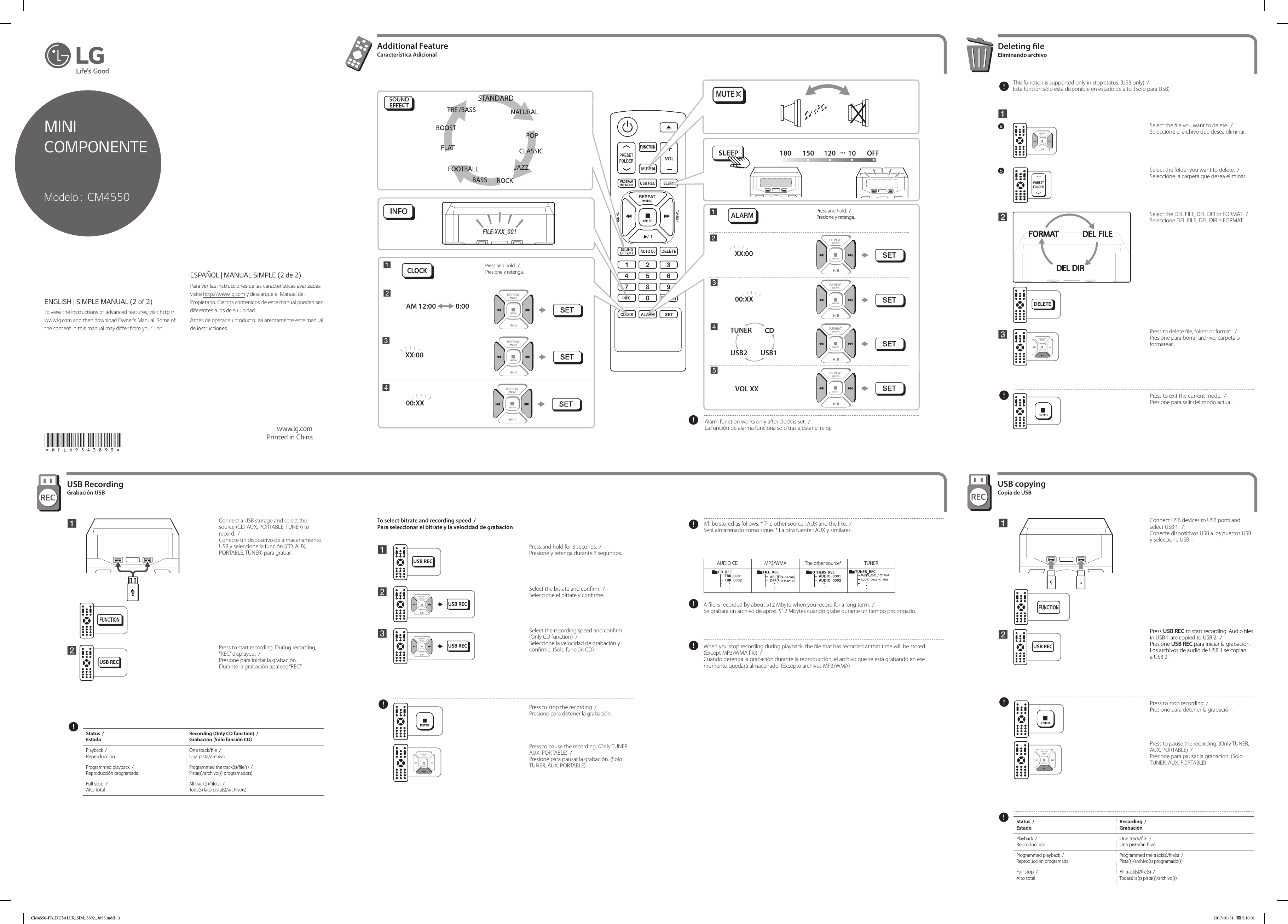 Page 3 of 4 - LG CM4550 User Manual Guide CM4550-FB DUSALLK SIM 3892 3893