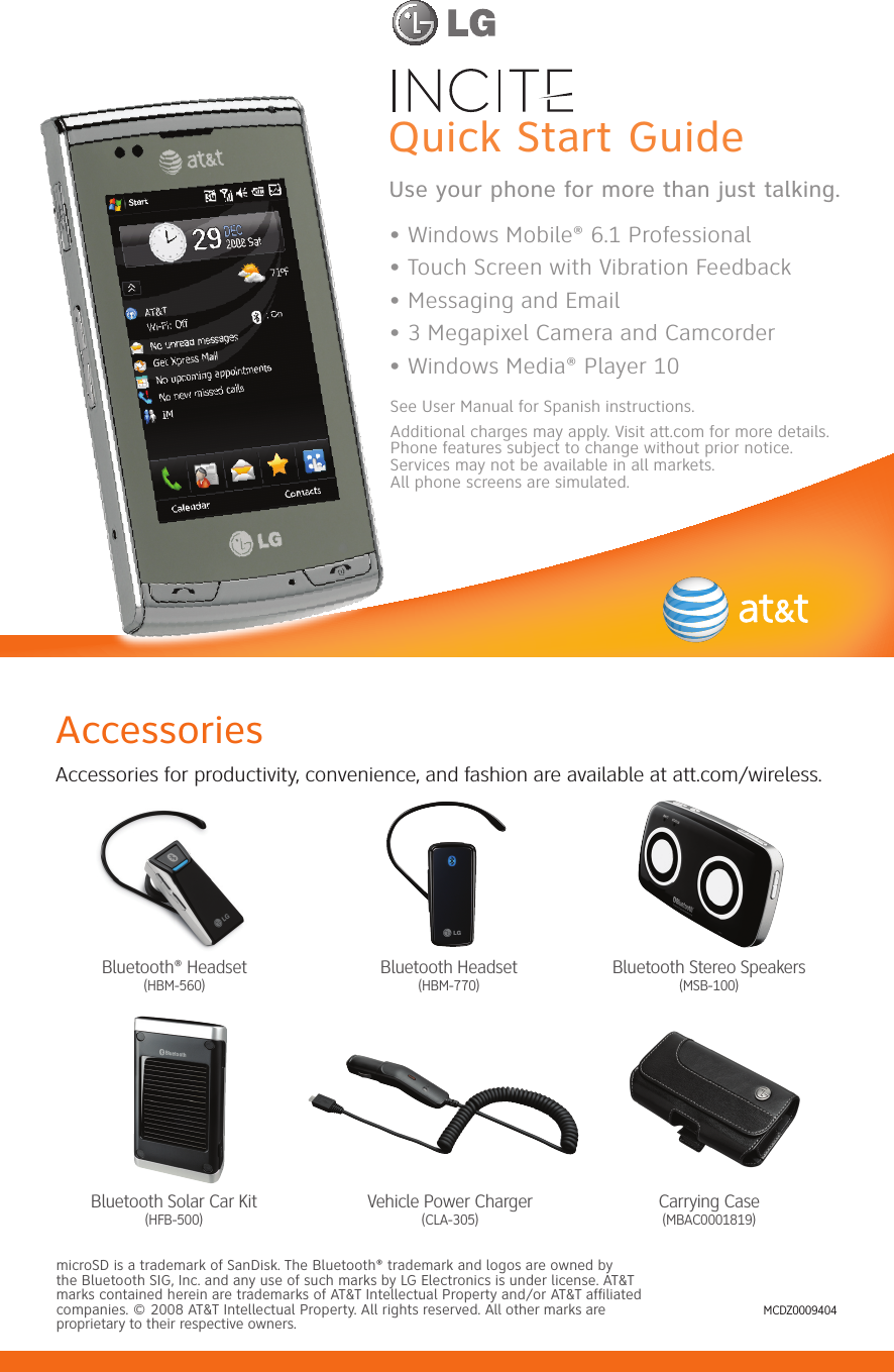 LG CT810 User Manual Quick Start Guide QSG