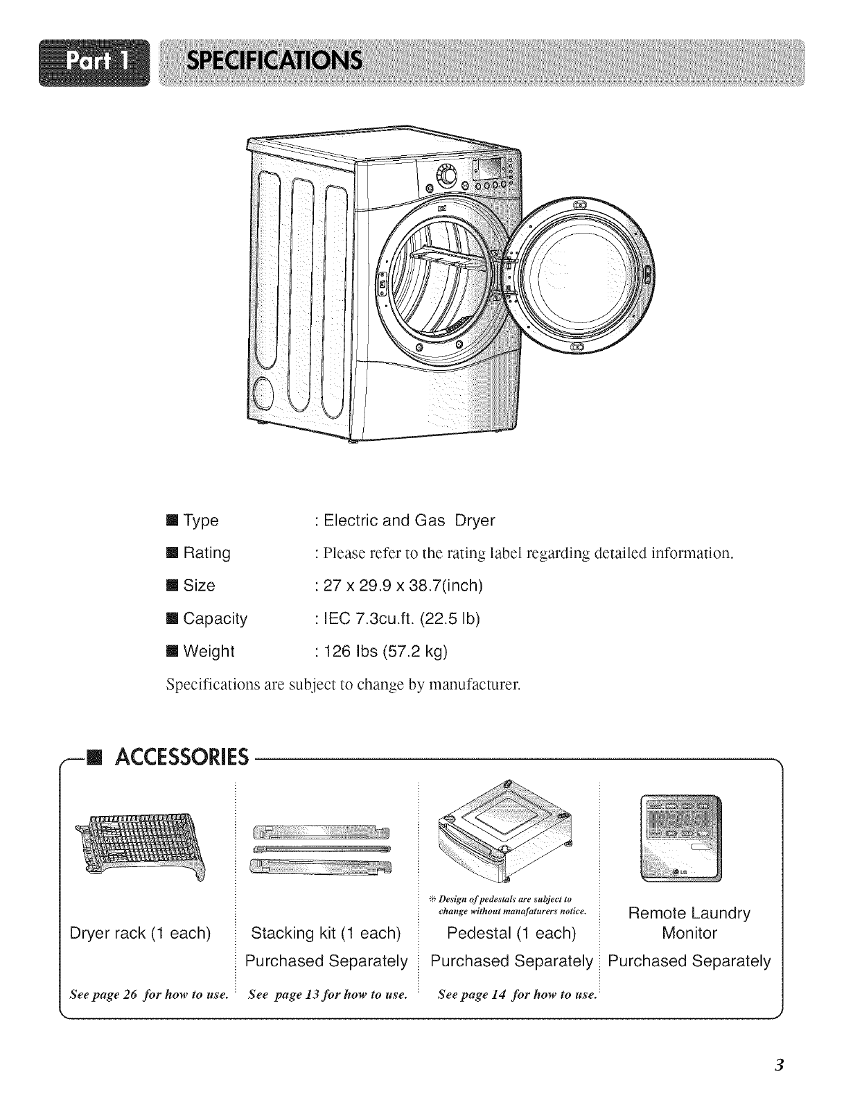 LG DLE8377NM User Manual DRYER Manuals And Guides L0702358