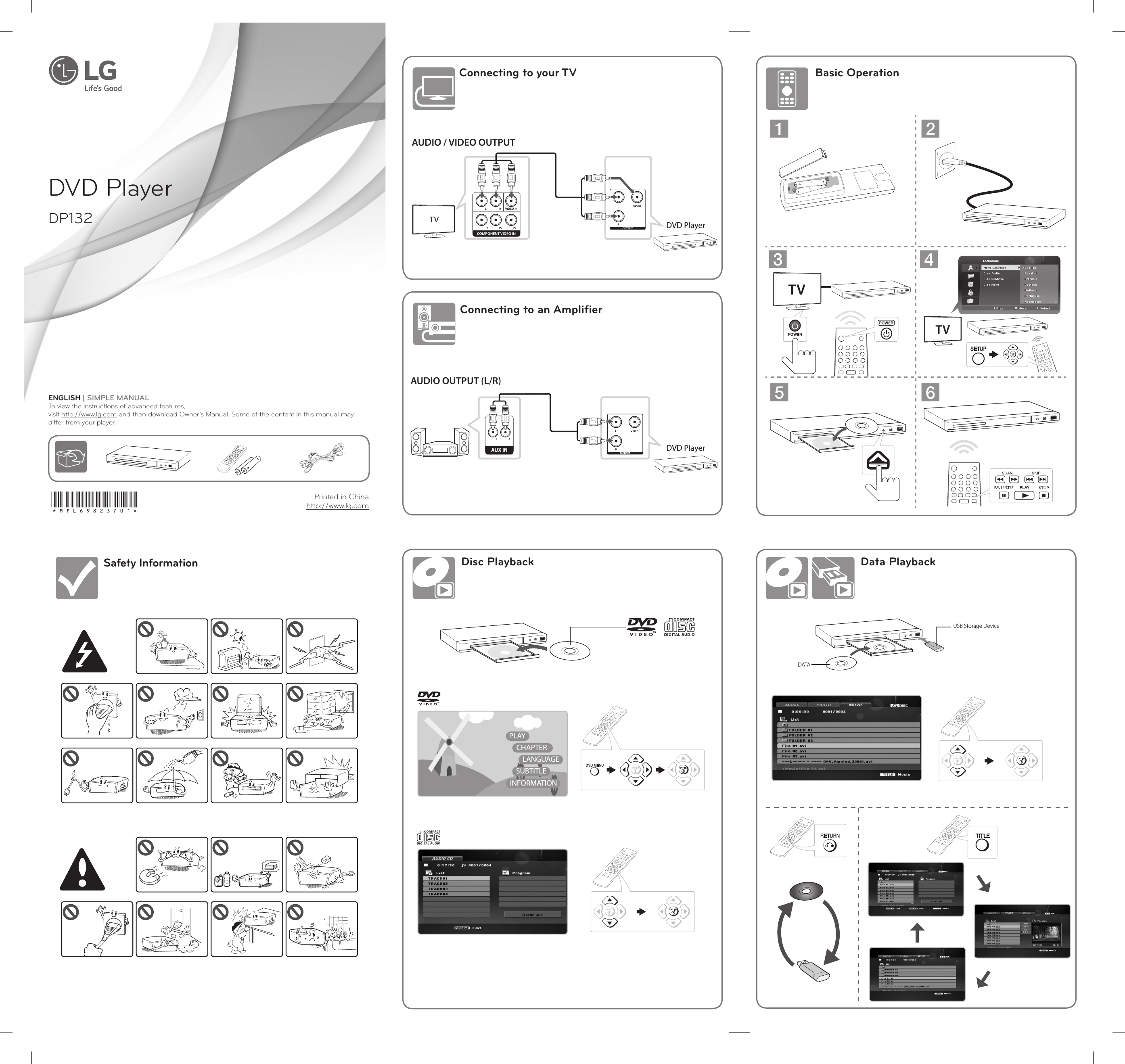 Page 1 of 2 - LG DP132 User Manual Guide DP132-NU AUSALLA SM MFL69823701