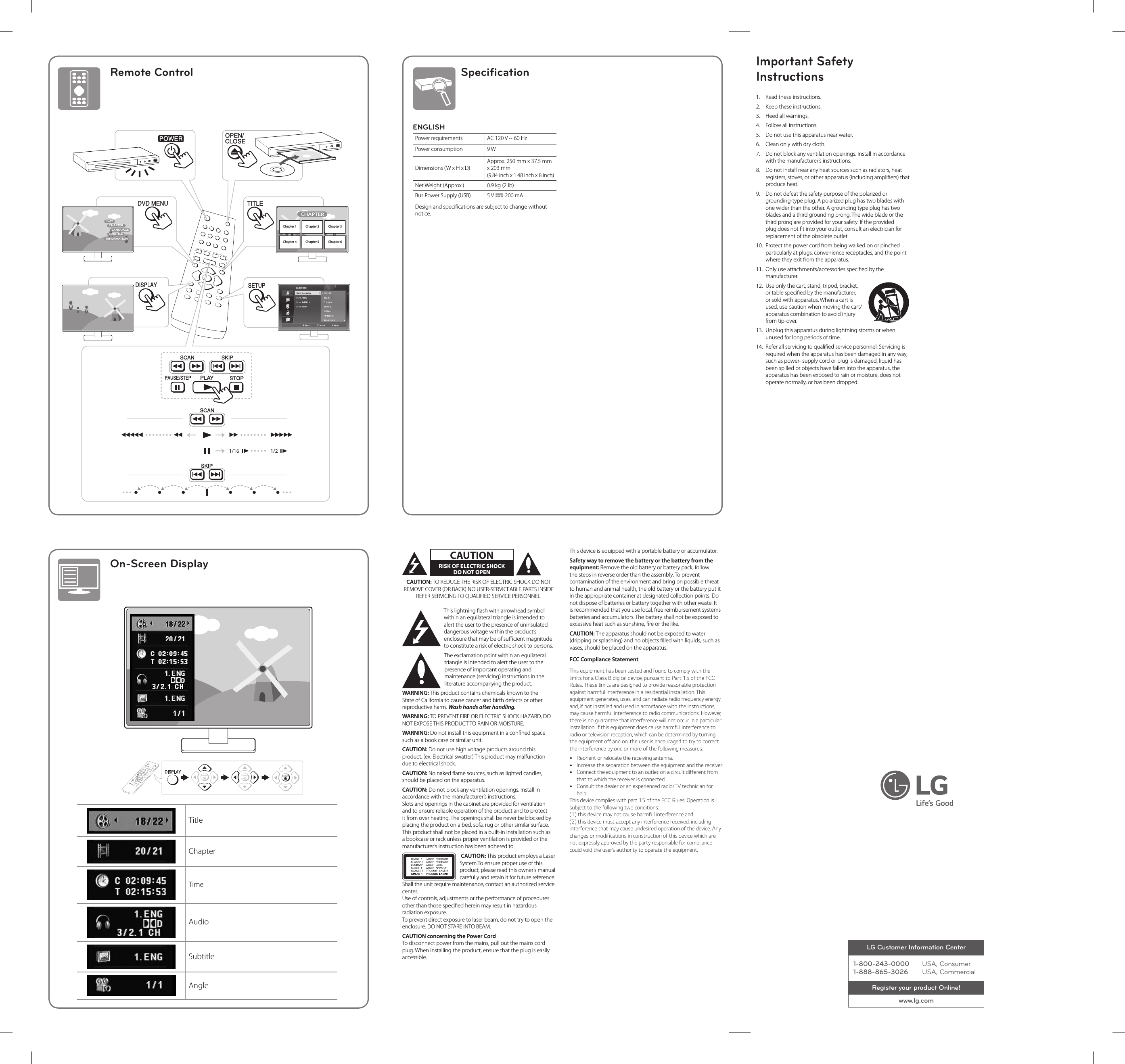 Page 2 of 2 - LG DP132 User Manual Guide DP132-NU AUSALLA SM MFL69823701