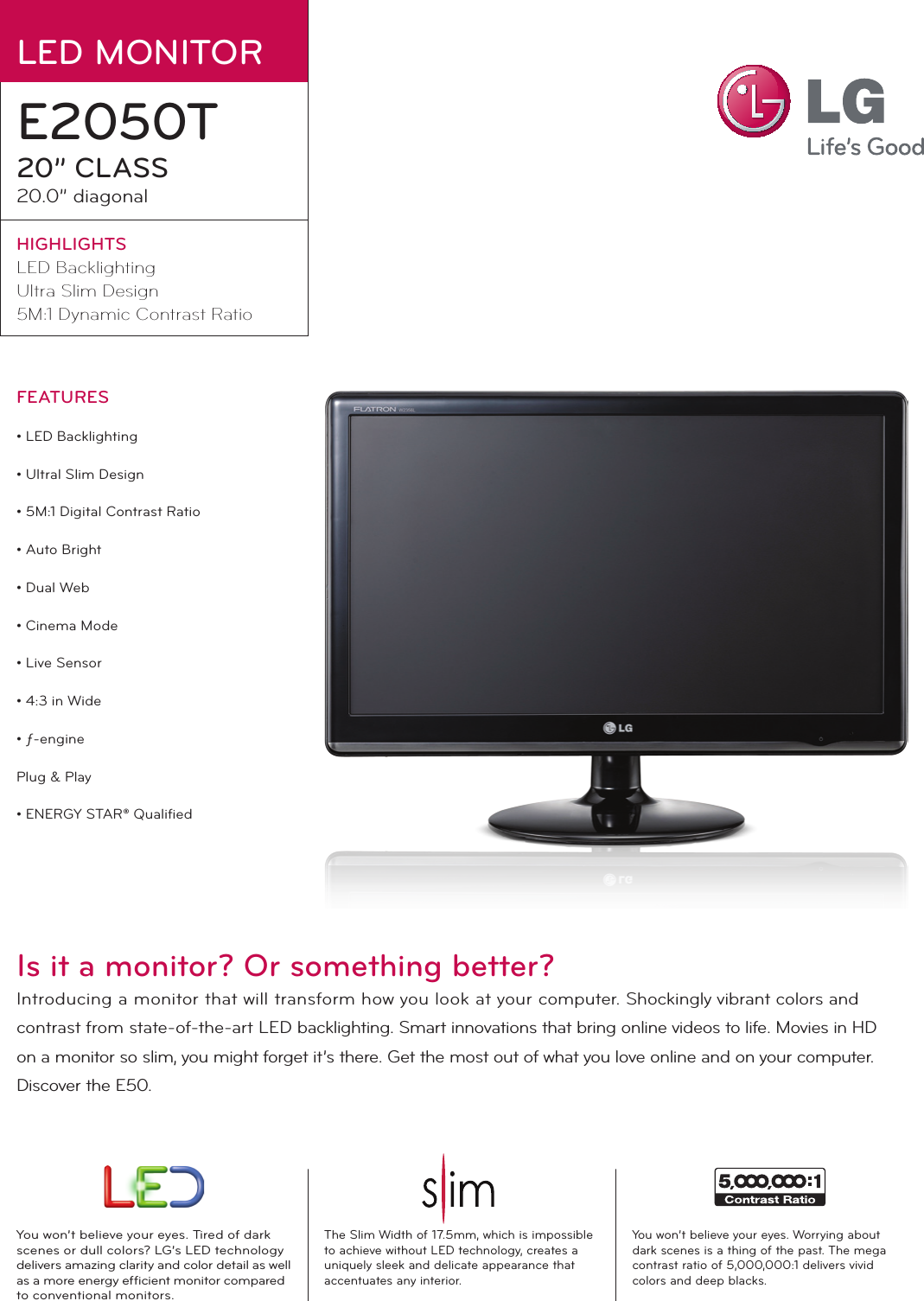 Lg E2050t Monitors Owners Manual