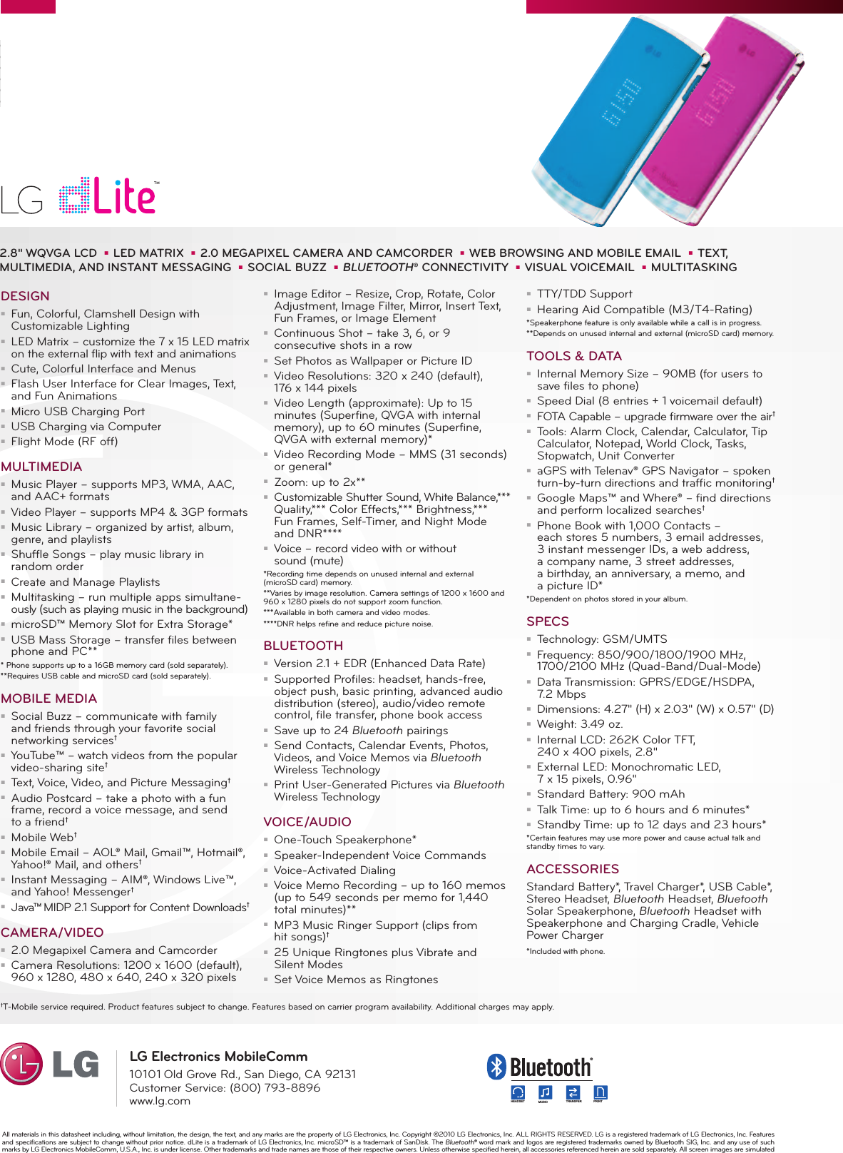 Page 2 of 2 - LG GD570 Blue Datasheet_dLite_LG User Manual Data Sheet Datasheet D Lite