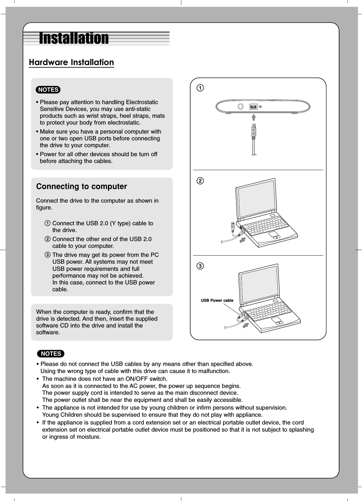 Page 1 of 4 - LG GP08NU6B GP08-QSG-1009U User Manual Owner's GP08NU6BRW