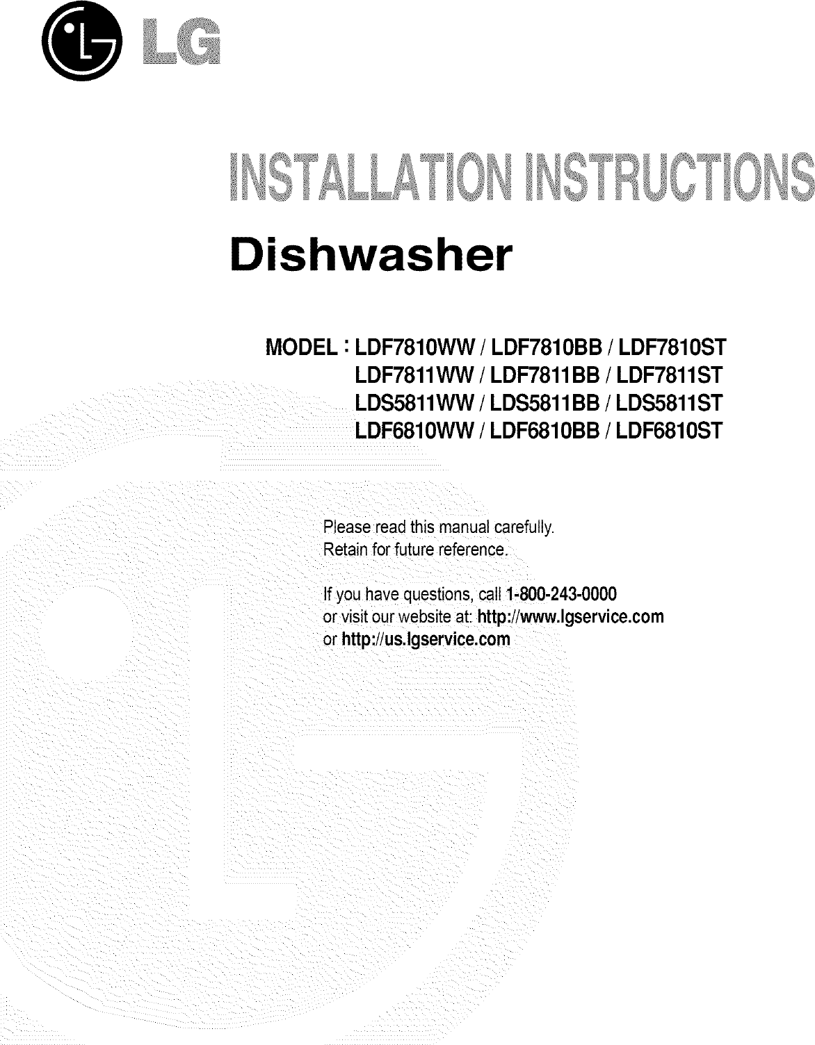 Page 1 of 12 - LG LDF6810BB User Manual  DISHWASHER - Manuals And Guides L0706335
