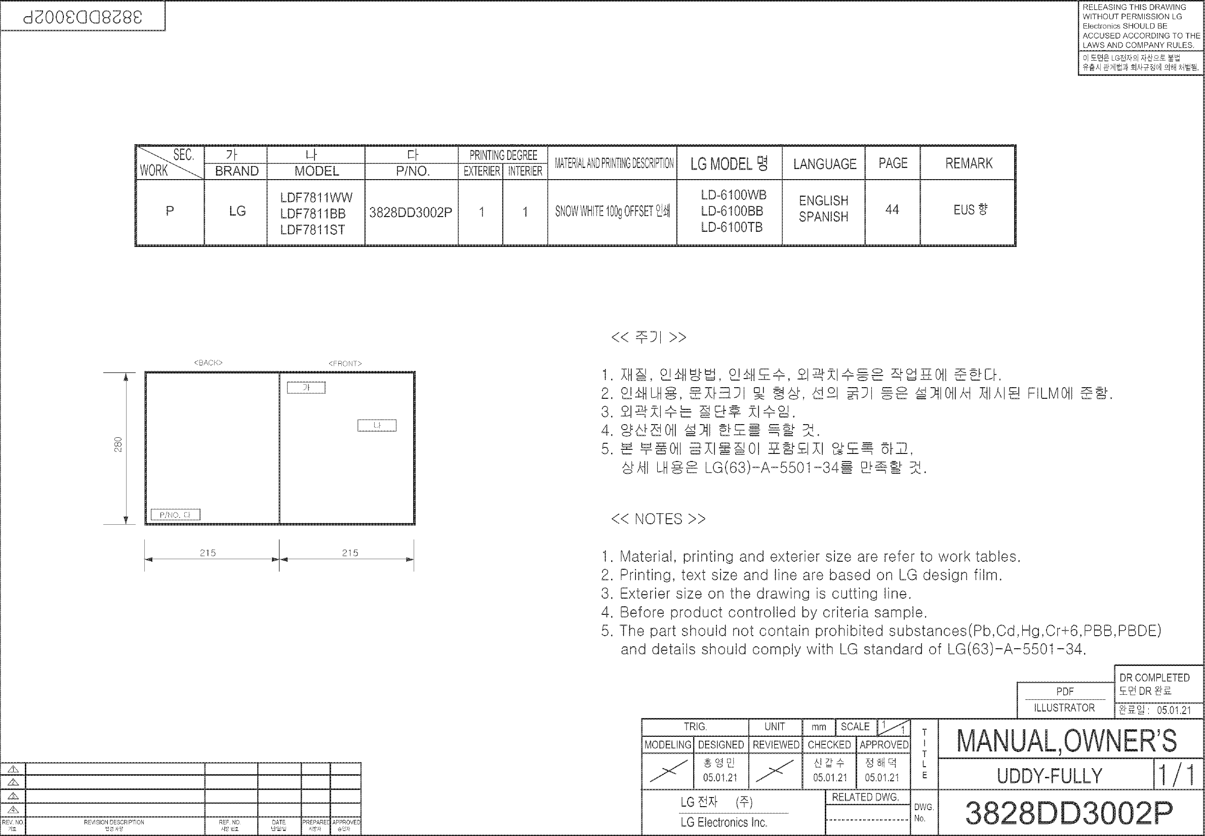 LG LDF7811BB User Manual DISHWASHER Manuals And Guides L0504305