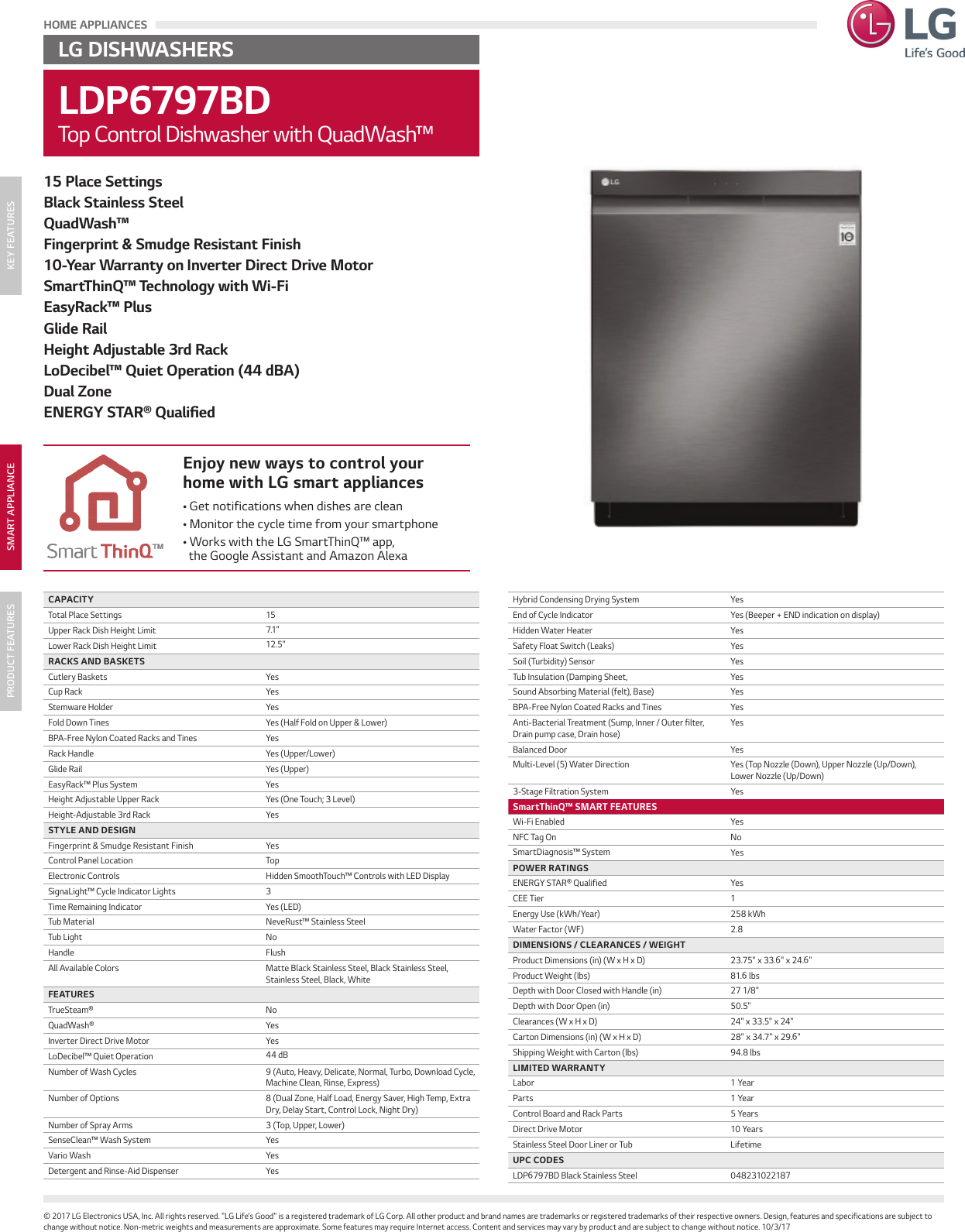 Page 1 of 1 - LG LDP6797BD User Manual Specification Spec Sheet