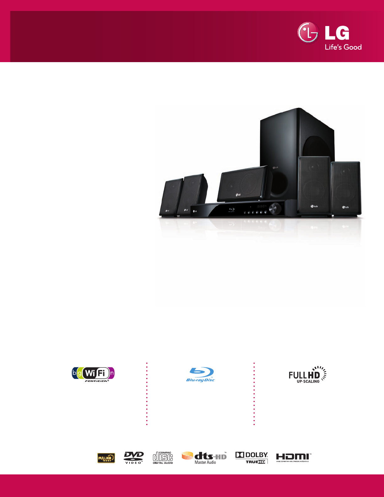 LG LHB326 User Manual Specification Bluray Home Theater System Spec Sheet