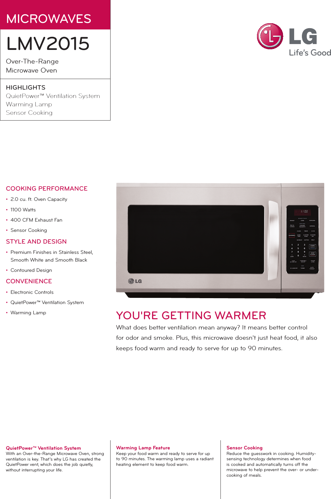 Page 1 of 2 - LG LMV2015ST User Manual Specification LMV2015ss