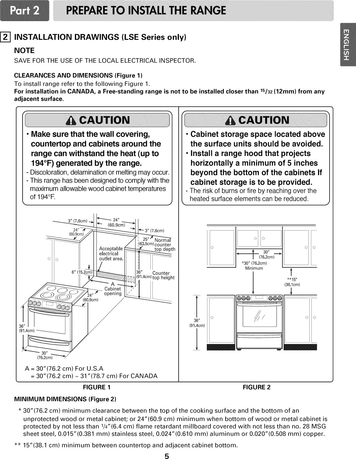 Page 5 of 11 - LG LRE30453ST/01 1604182L User Manual  ELECTRIC RANGE - Manuals And Guides