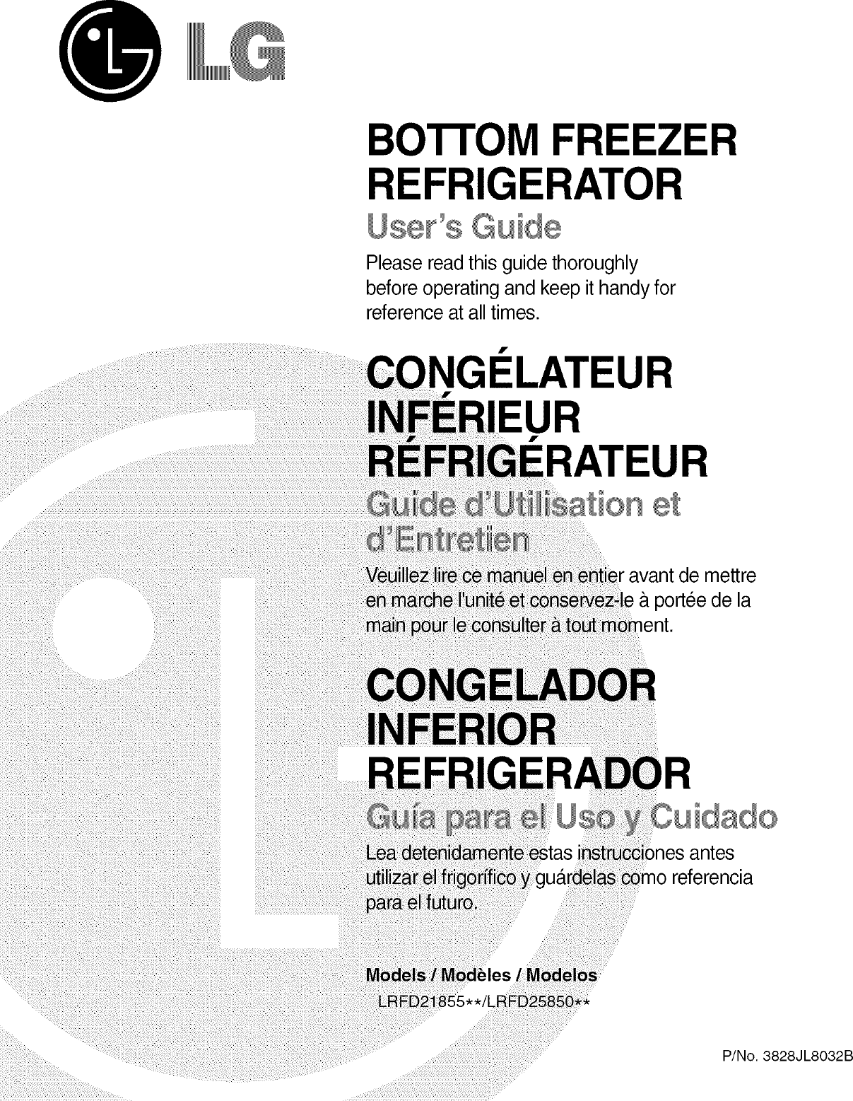 LG LRFD21855ST User Manual REFRIGERATOR Manuals And Guides L0521420