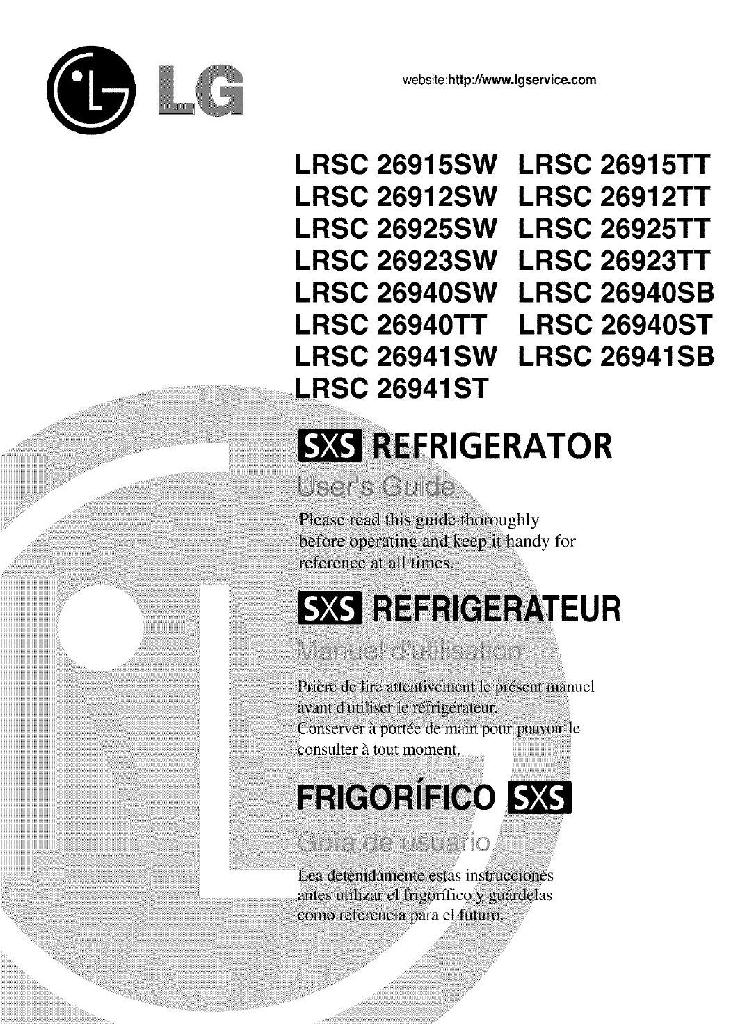 Lg Lrscsw User Manual Refrigerator Manuals And Guides L