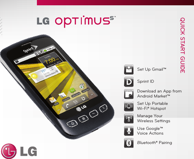 Page 1 of 10 - LG LS670 Purple User Manual Quick Start Guide Optimus S QSG