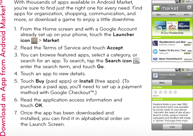Page 5 of 10 - LG LS670 Purple User Manual Quick Start Guide Optimus S QSG