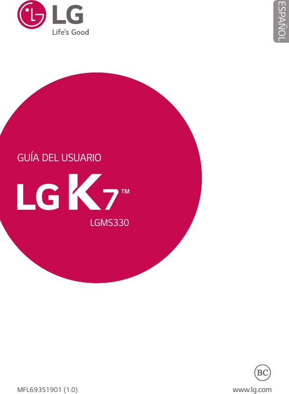 LG MS330 User Manual Owner's K7 Guide Spanish Metro PCS