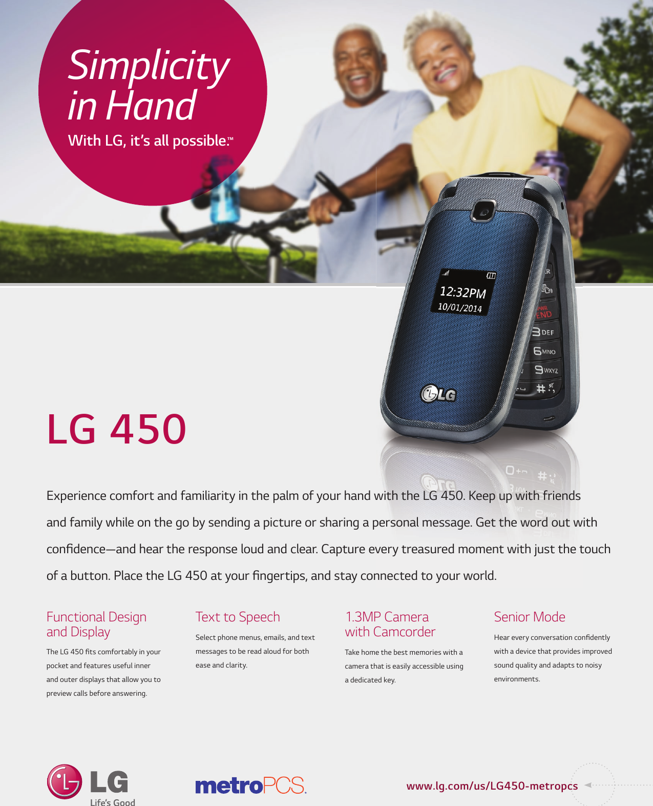 Page 1 of 2 - LG MS450 Datasheet_LG_MS450_MetroPCS User Manual Data Sheet 450 Datasheet (English)